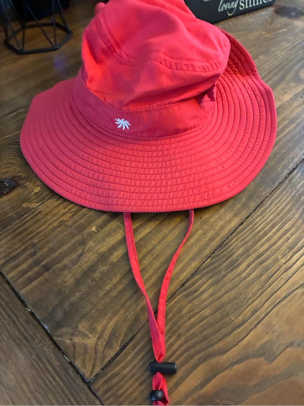 Athleta Red Women's Sun Bucket Hat with Chin Strap